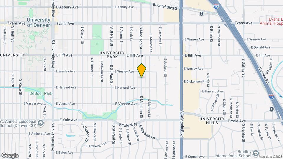 2450 S Marion St Map and Location Details