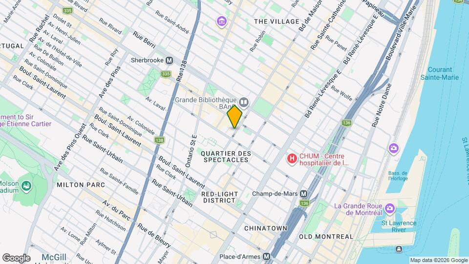 355 Boulevard De Maisonneuve Map and Location Details