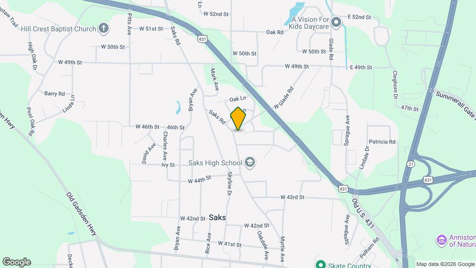 4513 Saks Rd Map and Location Details