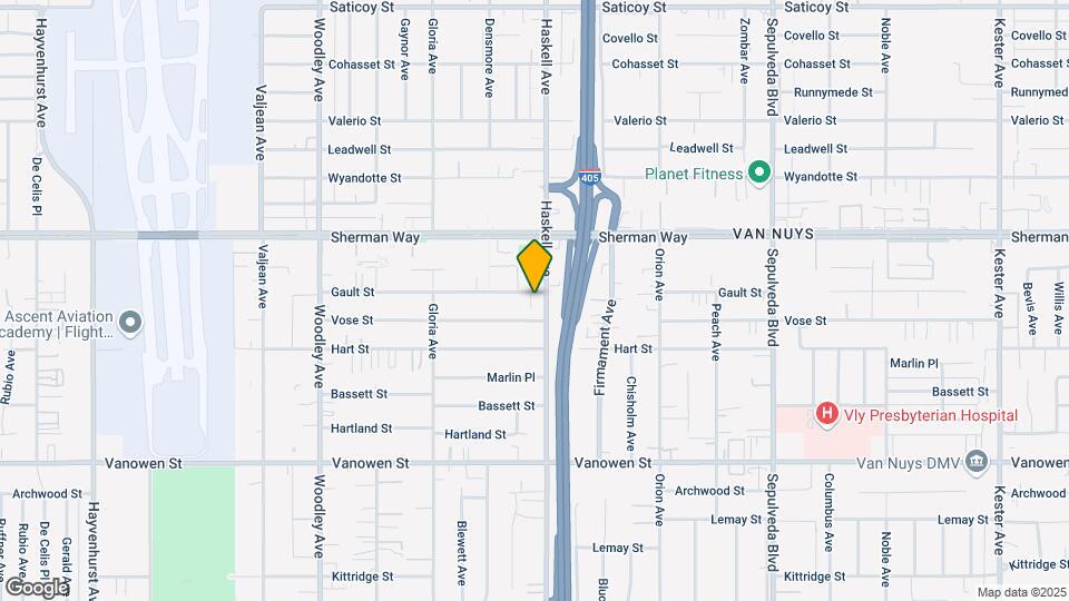 7057 Haskell Ave Map and Location Details