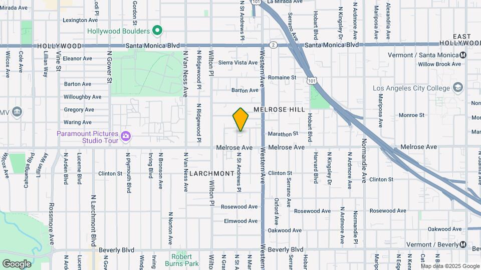 730 N St Andrews Pl Map and Location Details