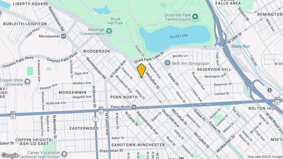 2502 Druid Hill Ave Map and Location Details