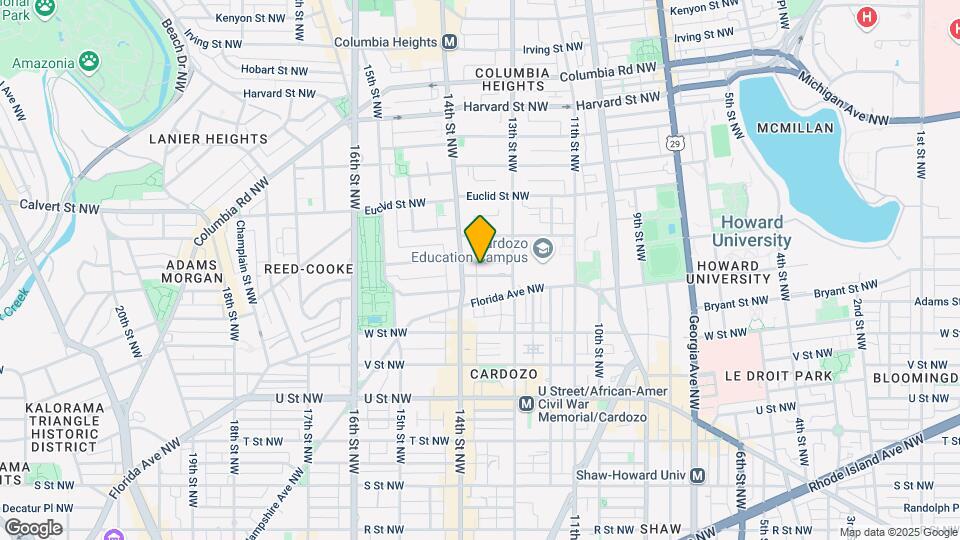 1327 Belmont St NW, Unit # 1 Map and Location Details
