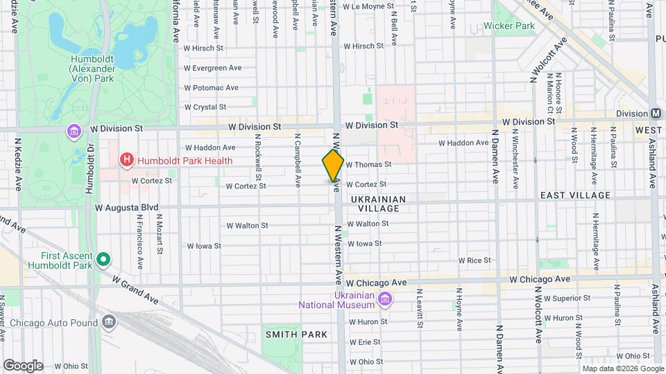 1024 N Western Ave Map and Location Details