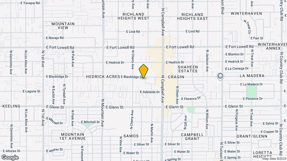 1722 E Blacklidge Dr Map and Location Details