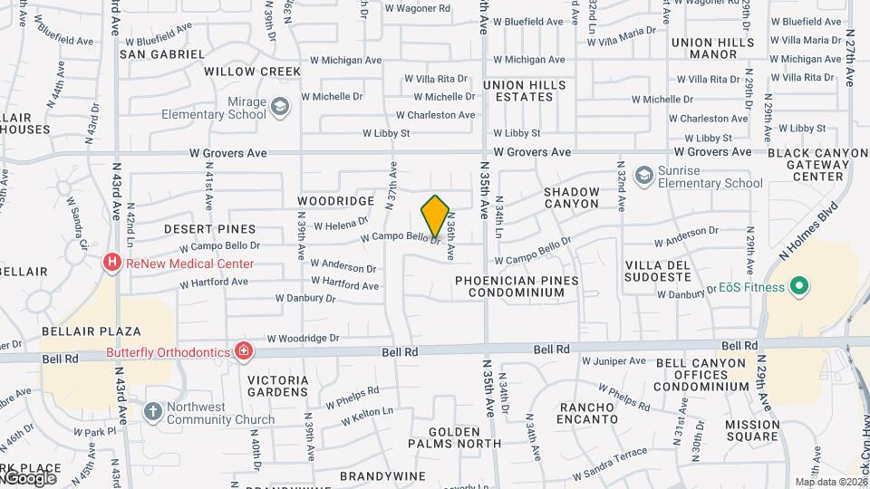 3613 W Campo Bello Dr Map and Location Details