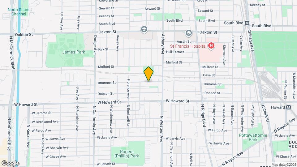 1406 Brummel St, Unit 1W Map and Location Details