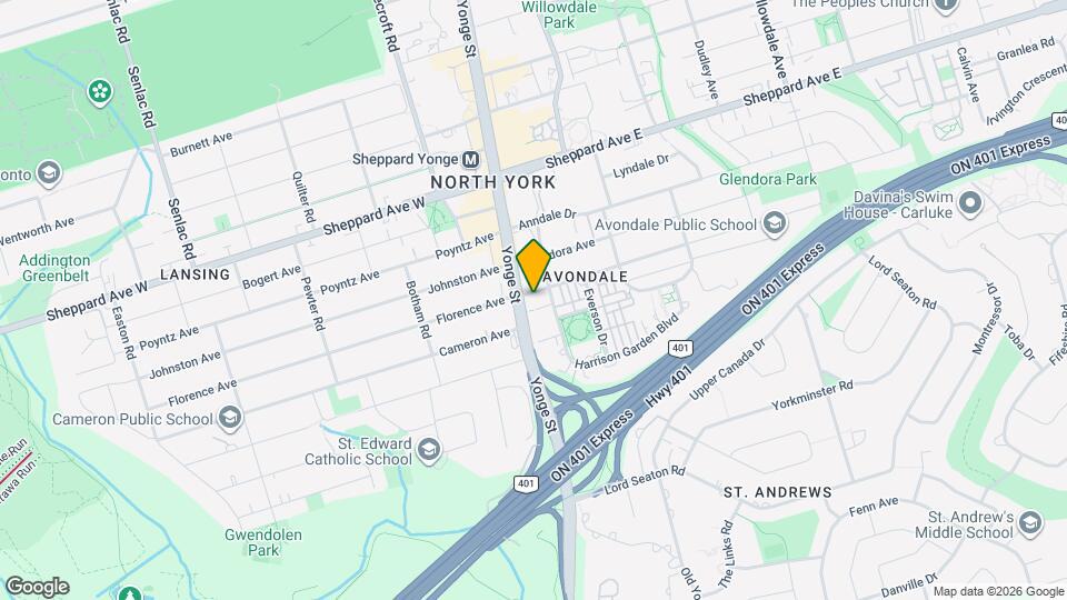 1 Avondale Ave Map and Location Details
