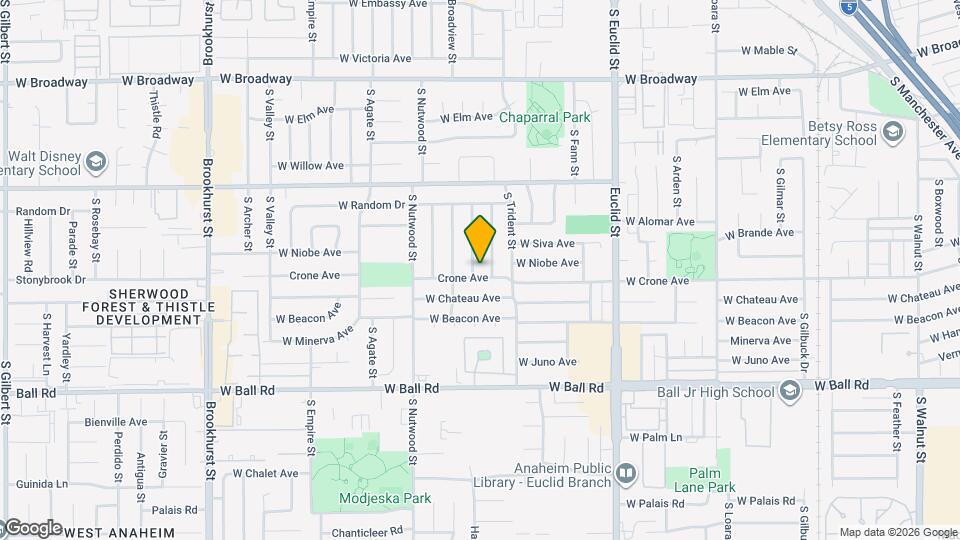 722 S Hacienda St Map and Location Details