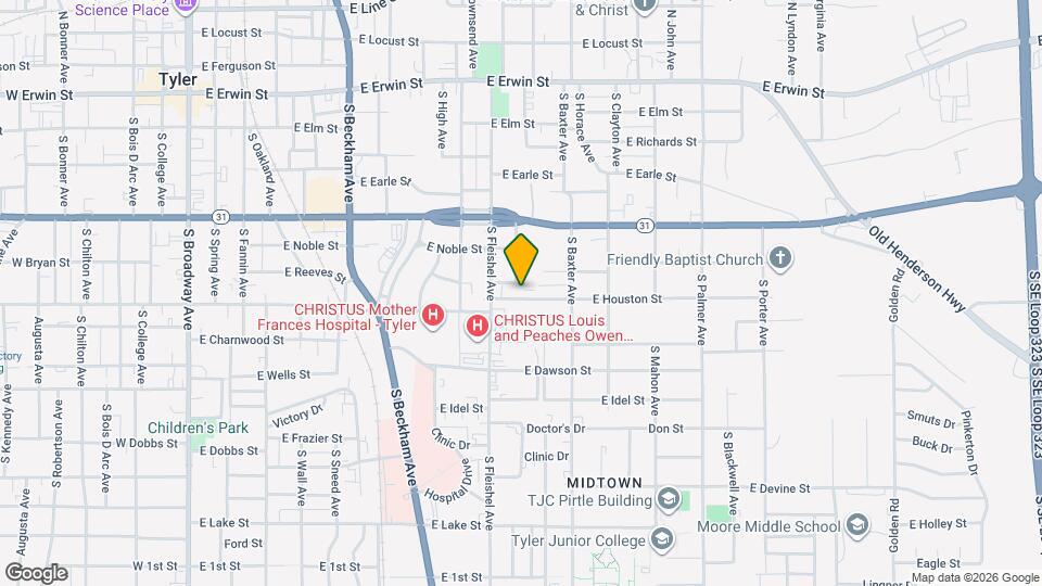 1126 E Houston St Map and Location Details