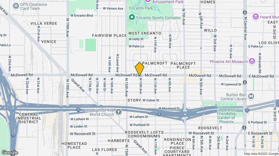 1301 W McDowell Rd Mapa y Detalles de la Ubicación