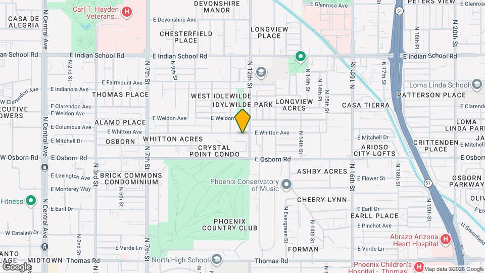 1115 E Whitton Ave Map and Location Details