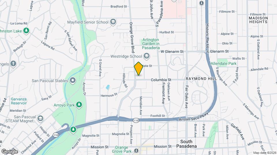 1250 S Orange Grove Blvd Map and Location Details