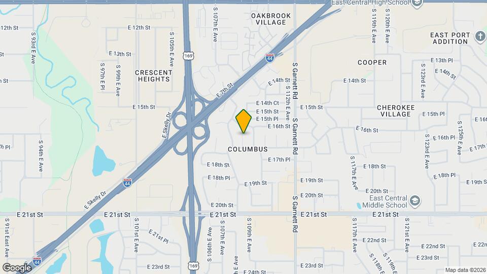 1605 S 108th E Pl Map and Location Details