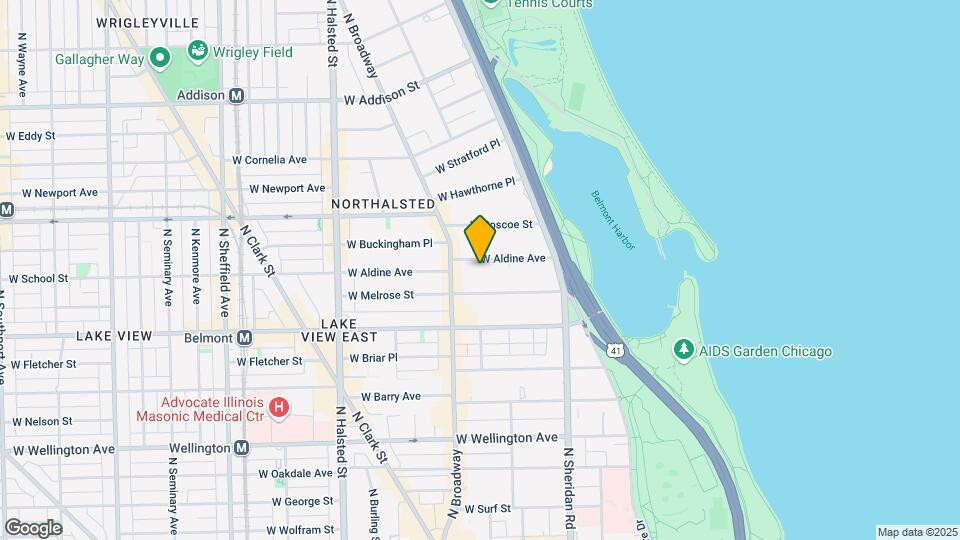 533 W Aldine Ave, Unit GDN Map and Location Details