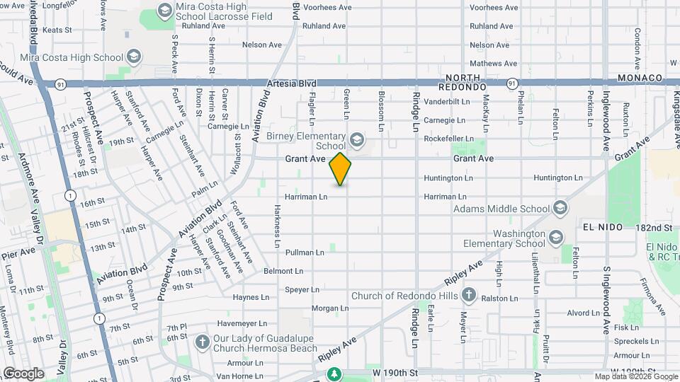 1919 Harriman Ln Mapa y Detalles de la Ubicación