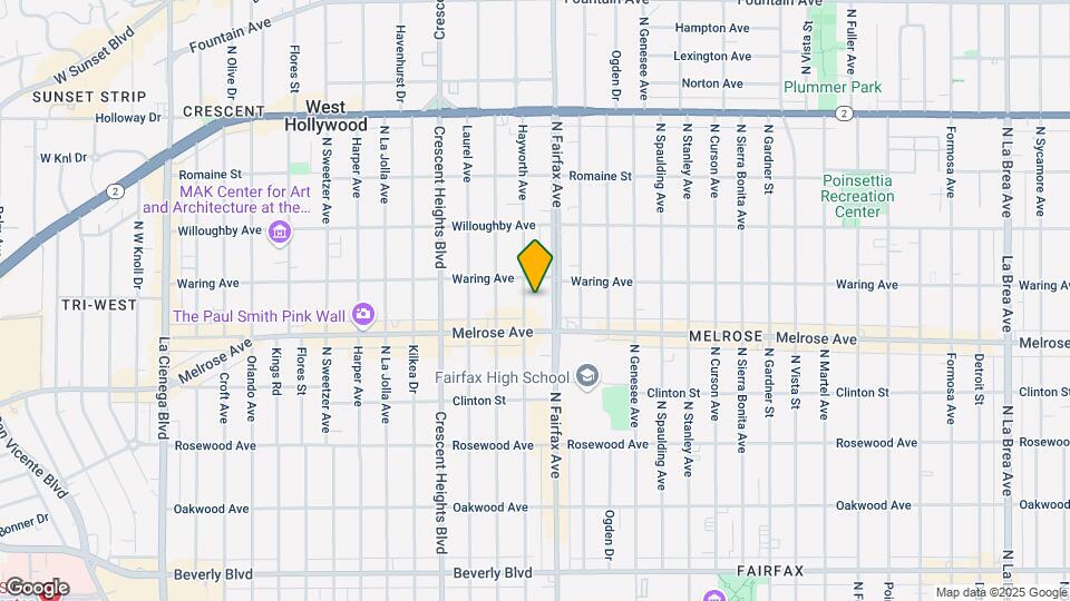 734 N Hayworth Ave Map and Location Details