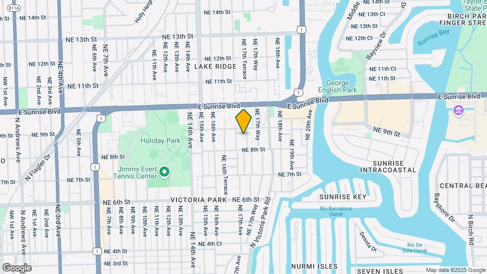 825 NE 17th Ter, Unit 4 Map and Location Details