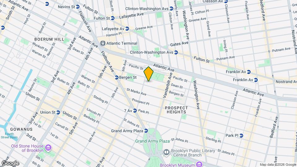 $7,000 | 2.5BR | 2BA | Prospect Heights Townhouse Duplex | Private Backyard | 1,500 SF | Original..., Unit 1 Map and Location Details