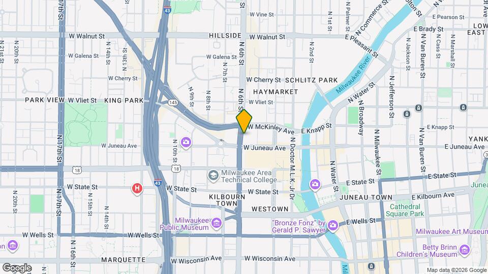 550 W Juneau Ave Map and Location Details