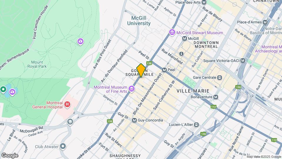 1280 Rue Sherbrooke O Map and Location Details