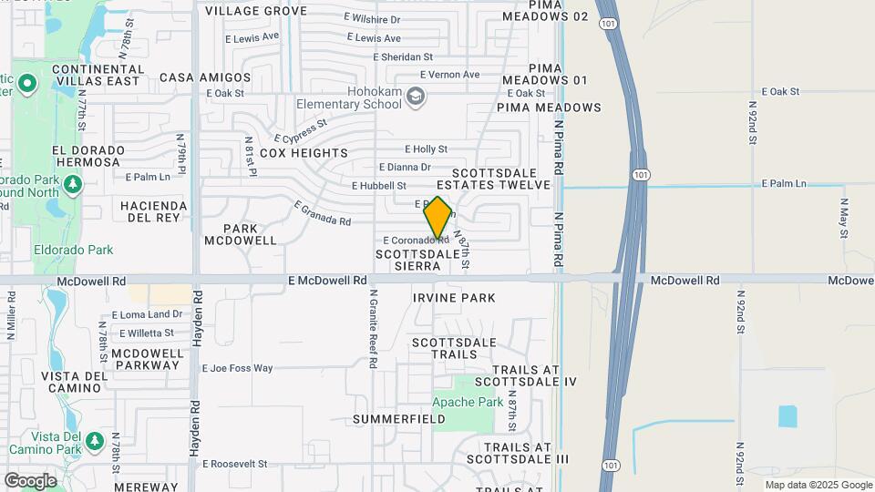 8627 E Coronado Rd Map and Location Details