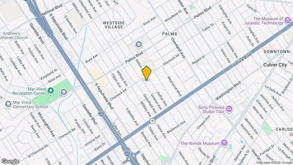 3622 Veteran Ave Mapa y Detalles de la Ubicación