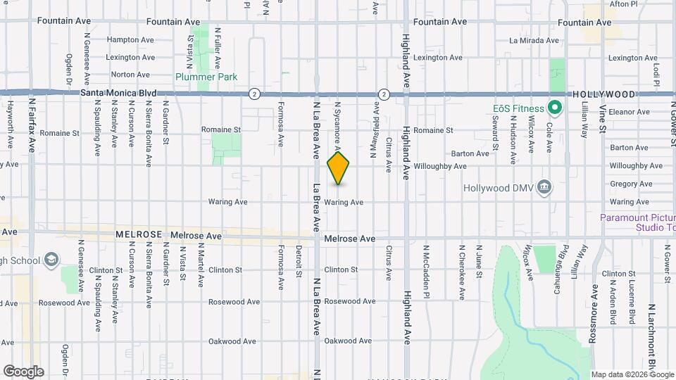 835 N Sycamore Ave Map and Location Details