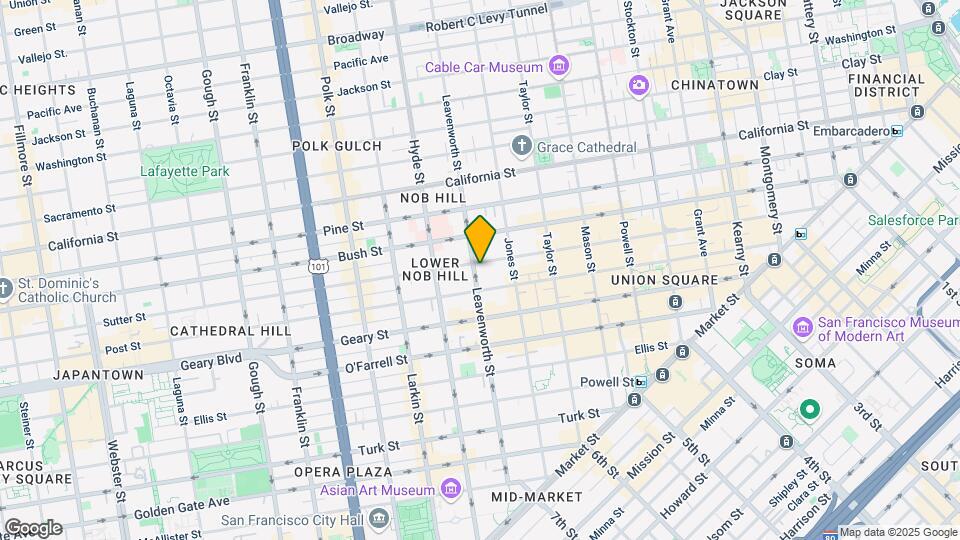 895 Sutter St Map and Location Details