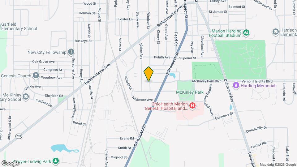 801 Windsor St Mapa y Detalles de la Ubicación