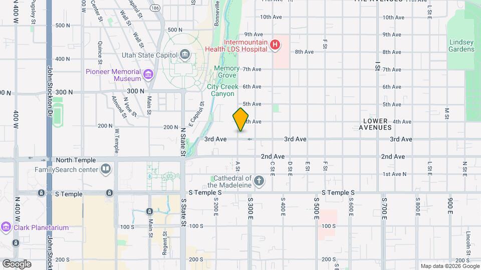 201 E 3rd Ave Map and Location Details