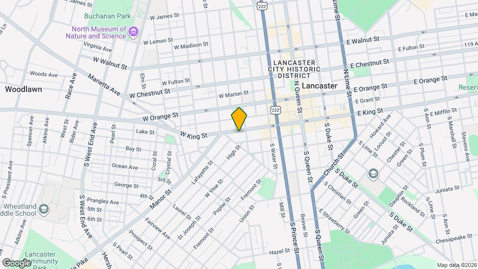 314 W King St Mapa y Detalles de la Ubicación