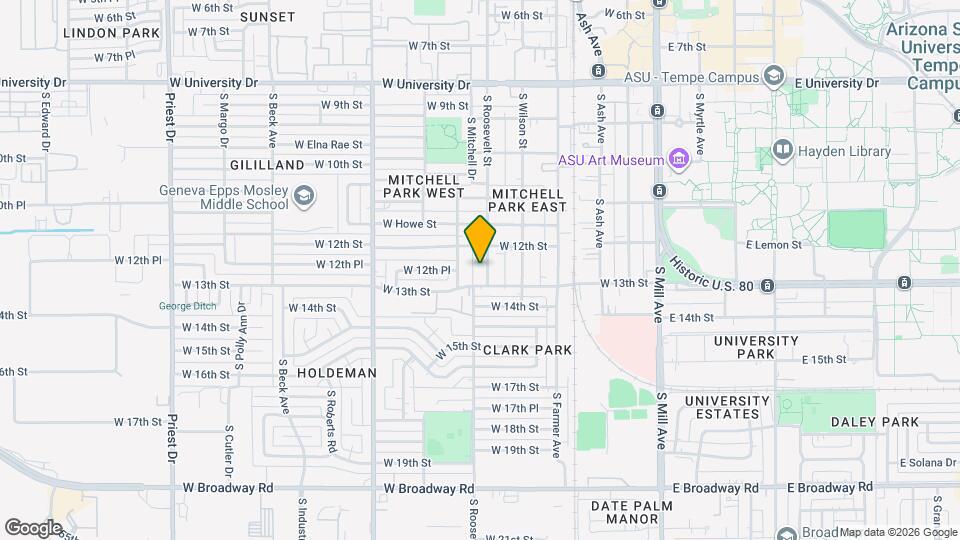 1222 S Roosevelt St Map and Location Details