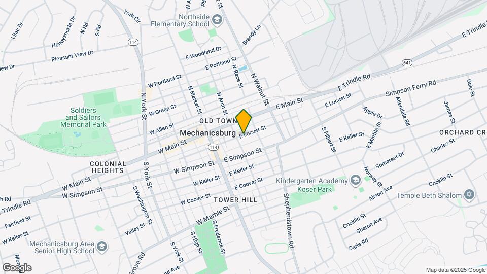 110 E Locust St Map and Location Details