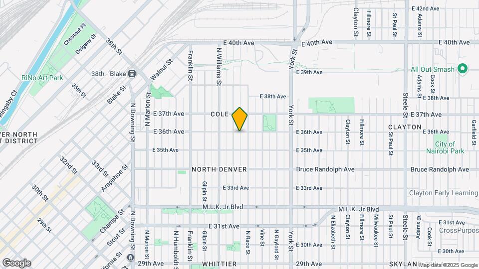 1906 E 36th Ave Map and Location Details