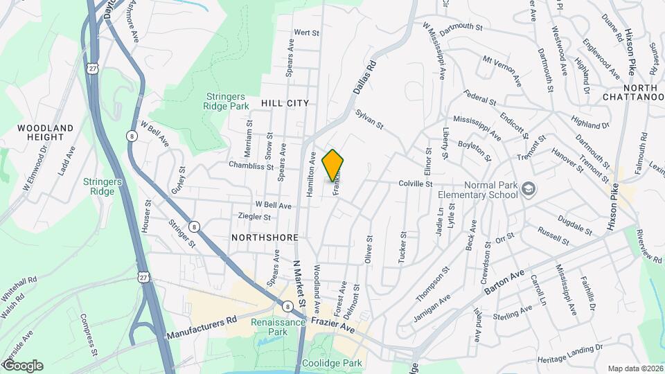 607 Franklin St Map and Location Details