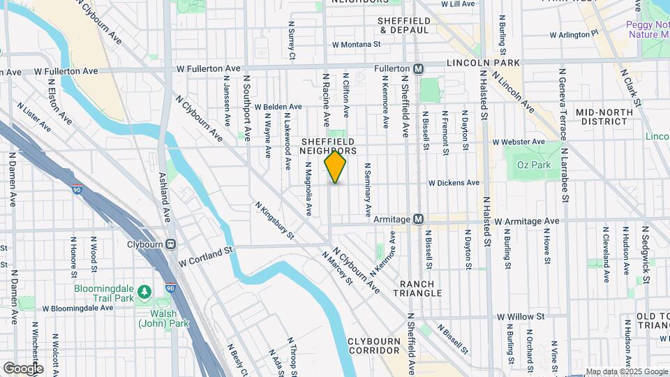 1153 W Dickens Ave Mapa y Detalles de la Ubicación