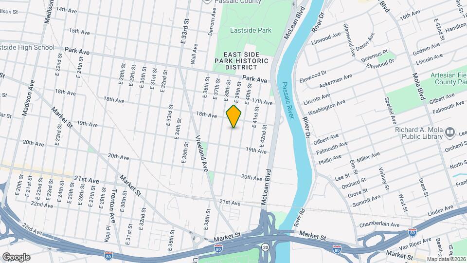 401 E 39th St Map and Location Details