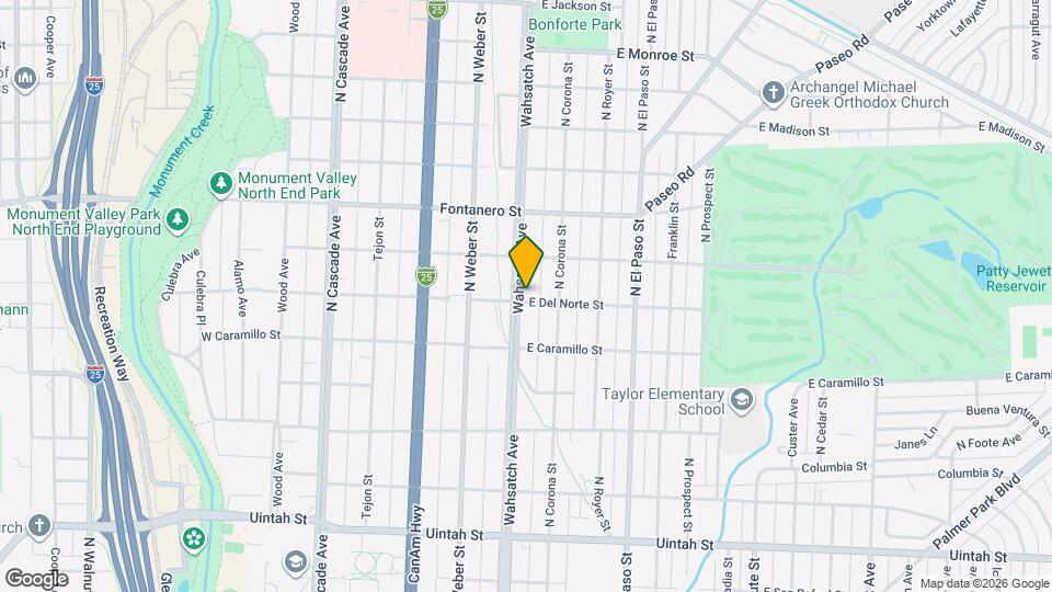 402 E Del Norte St Map and Location Details