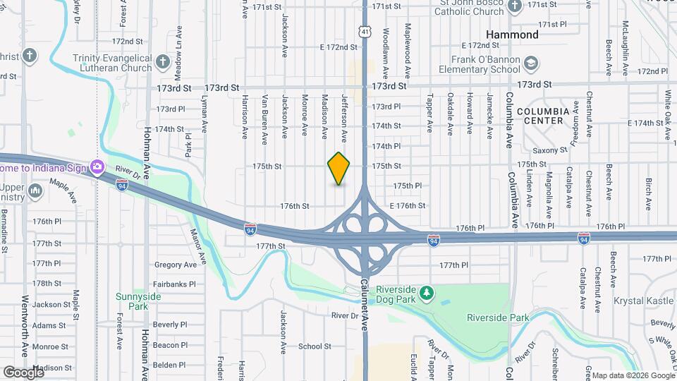 7532 Jefferson Ave Map and Location Details