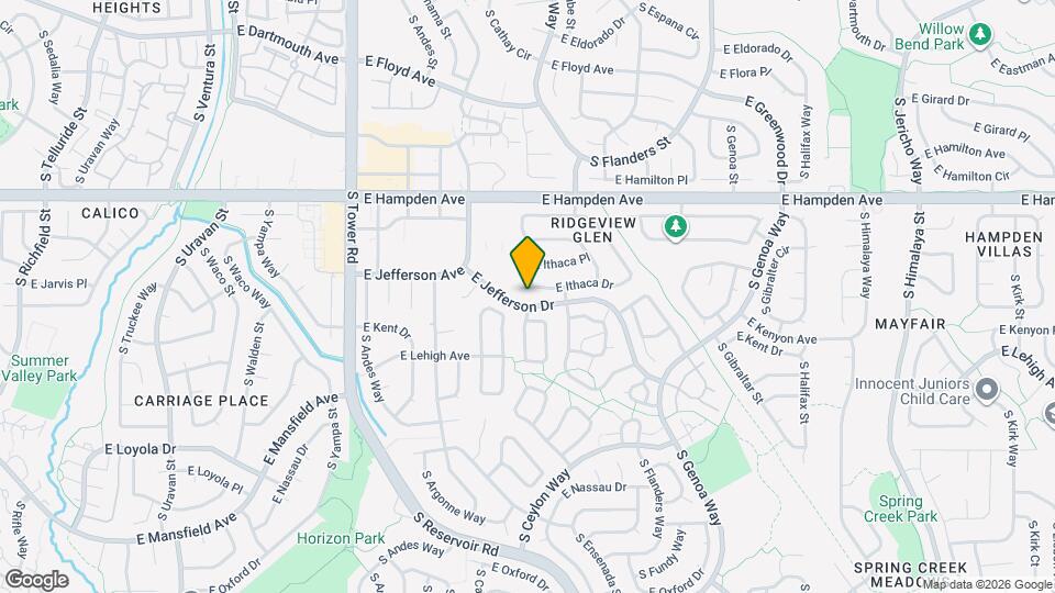 18958 E Ithaca Dr Map and Location Details