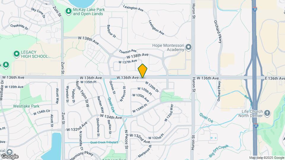 1321 W 135th Dr Mapa y Detalles de la Ubicación