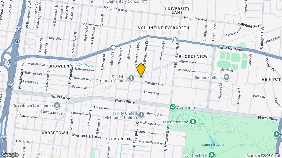 1706 Tutwiler Ave Map and Location Details