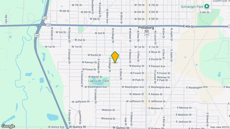 411 W Kansas St Map and Location Details