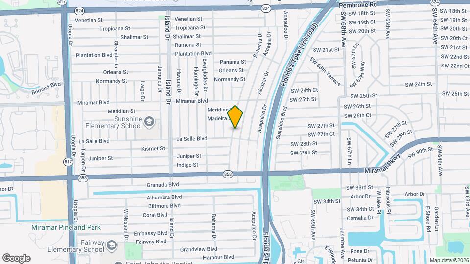 2707 Bahama Dr Map and Location Details