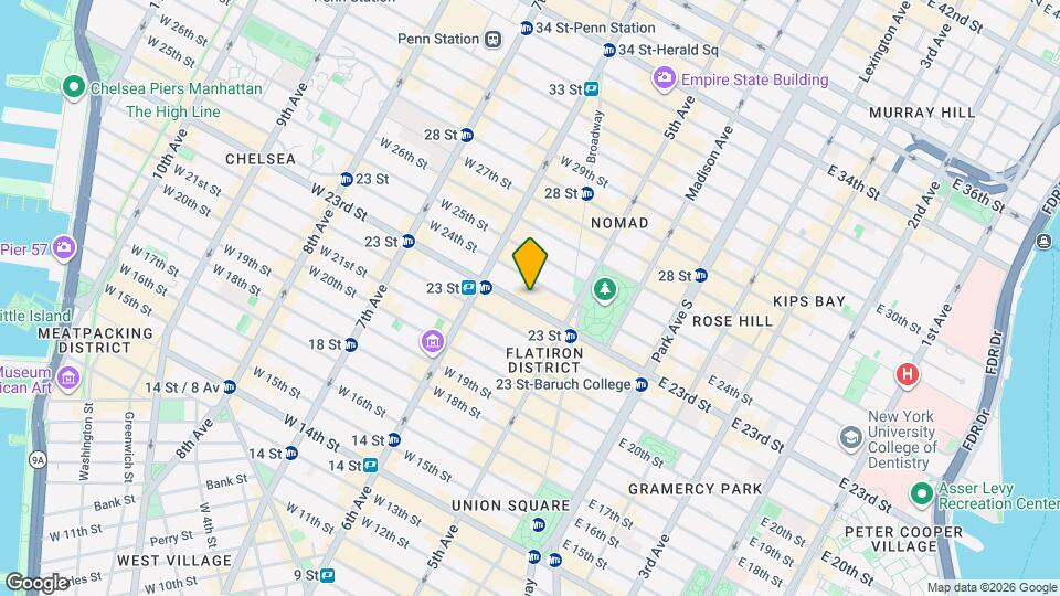 35-37 W 23rd St Mapa y Detalles de la Ubicación