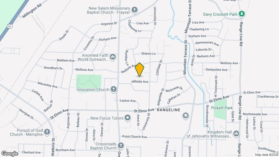 2206 Hillside Ave Map and Location Details