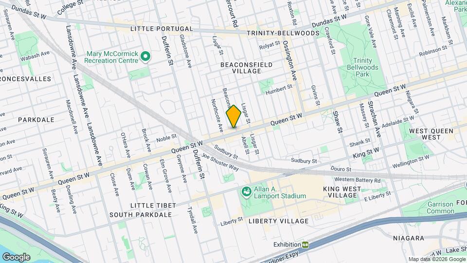 1154-1158 Queen St W Map and Location Details