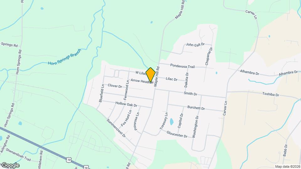 1702 Arrowhead Dr Mapa y Detalles de la Ubicación