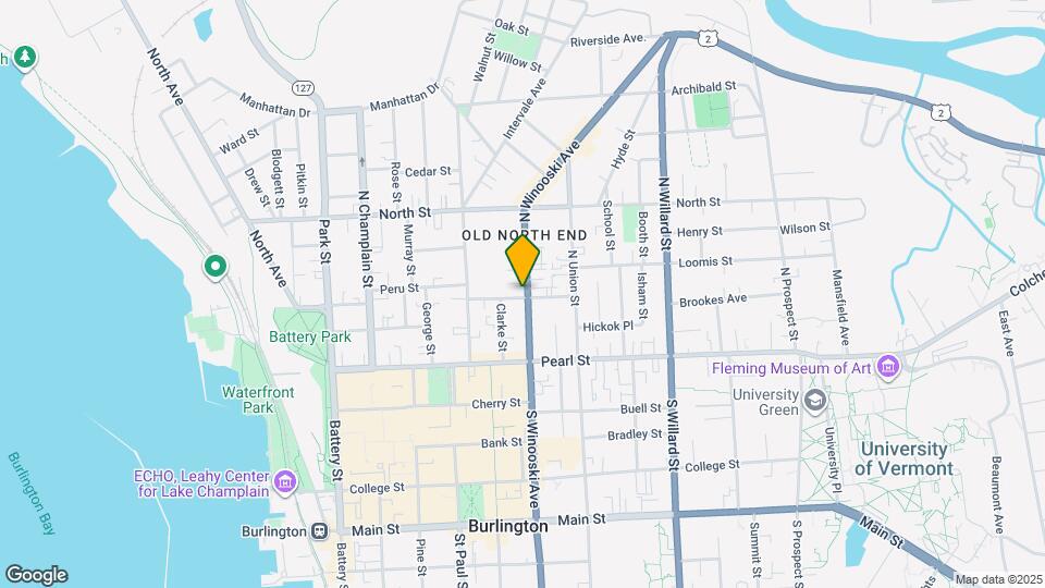 61 N Winooski Ave Map and Location Details